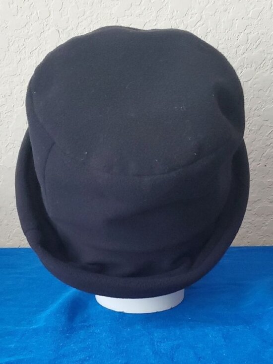 VTG Women\'s Black Fleece Bucket Hat Roll Brim Cloche One Size Cozy Winter main image 5